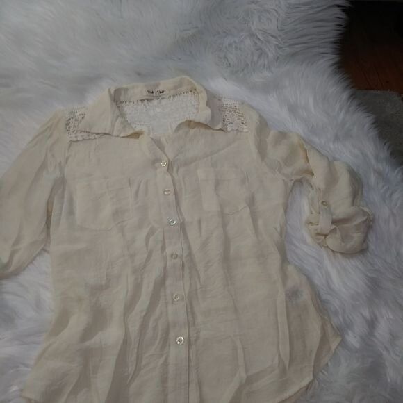 Wishful park white off Long sleve bottom sz M - Picture 1 of 12